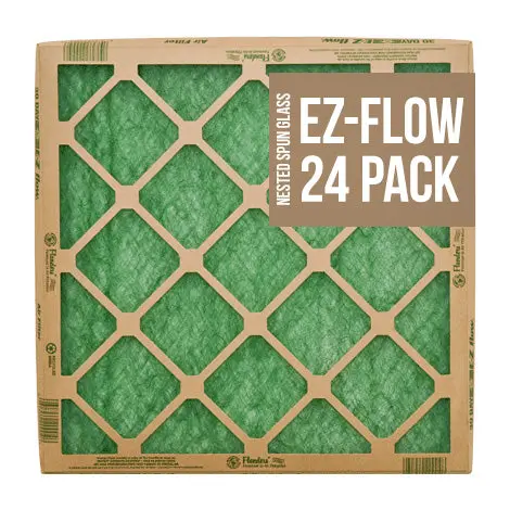 24X30x1 Flanders Nested Glass Ez-Green Filter (24 Filters) 1