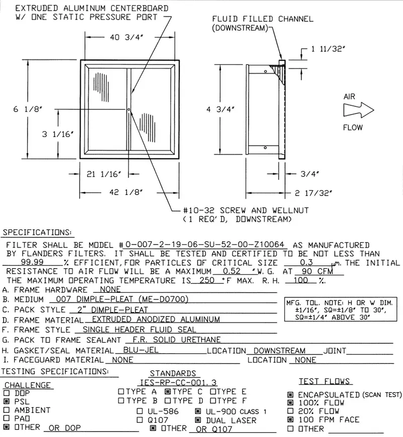 Aaf Flanders Hepa/Ulpa Filter — F0901370 0-007-2-19-06-Su-52-00-Z10064 2