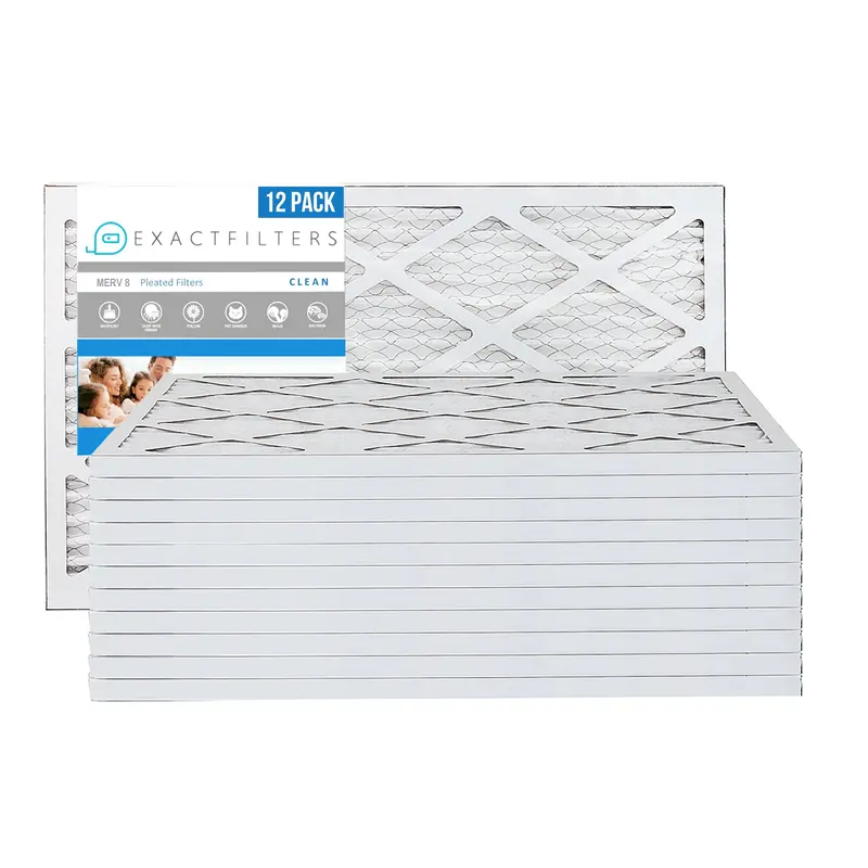 Exact Filters Pleated Merv 8 Replacement Air Filters (12 Filters) 1