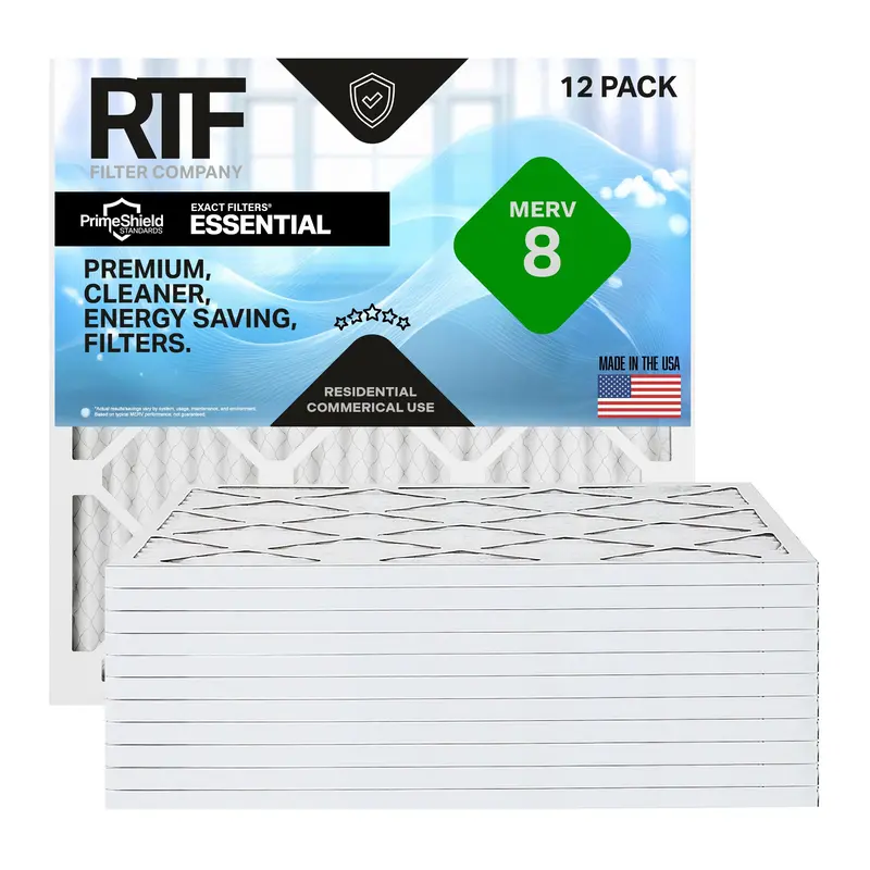 Primeshield Essential Merv 8 Pleated Air Filters (12 Pack) 1