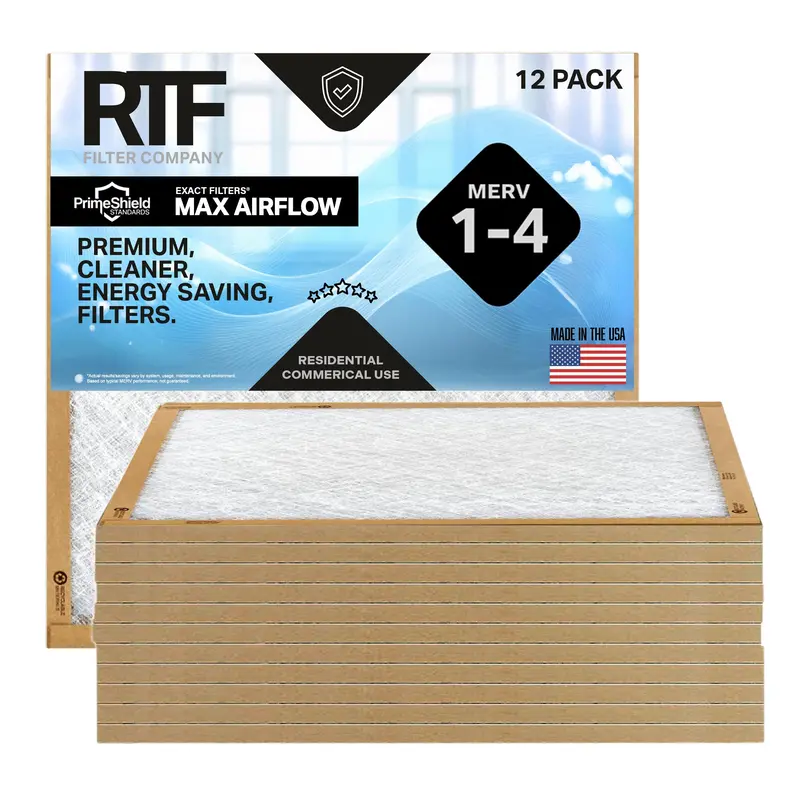 Primeshield Max Airflow Merv 1-4 Fiberglass Panel Basic Air Filters (12 Pack) 1