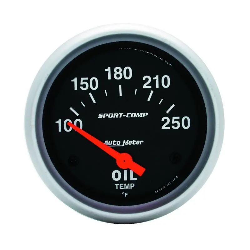 Autometer Gauge Oil Temp 2-5/8In. 100-250 Deg. F Electric Sport-Comp 1