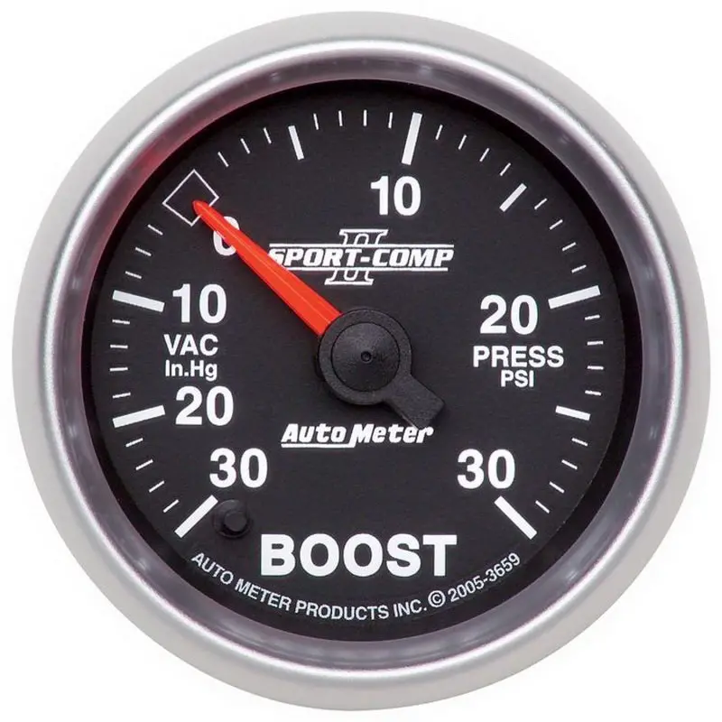 Autometer Sport-Comp Ii Electronic Vacuum/Boost Gauge – 52Mm, 0–30 Psi / -30 Inhg 1