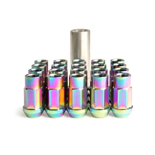 Blox Racing Forged Titanium Lug Nuts — 7-Sided, 12×1.25Mm Thread, Single-Piece Construction 1