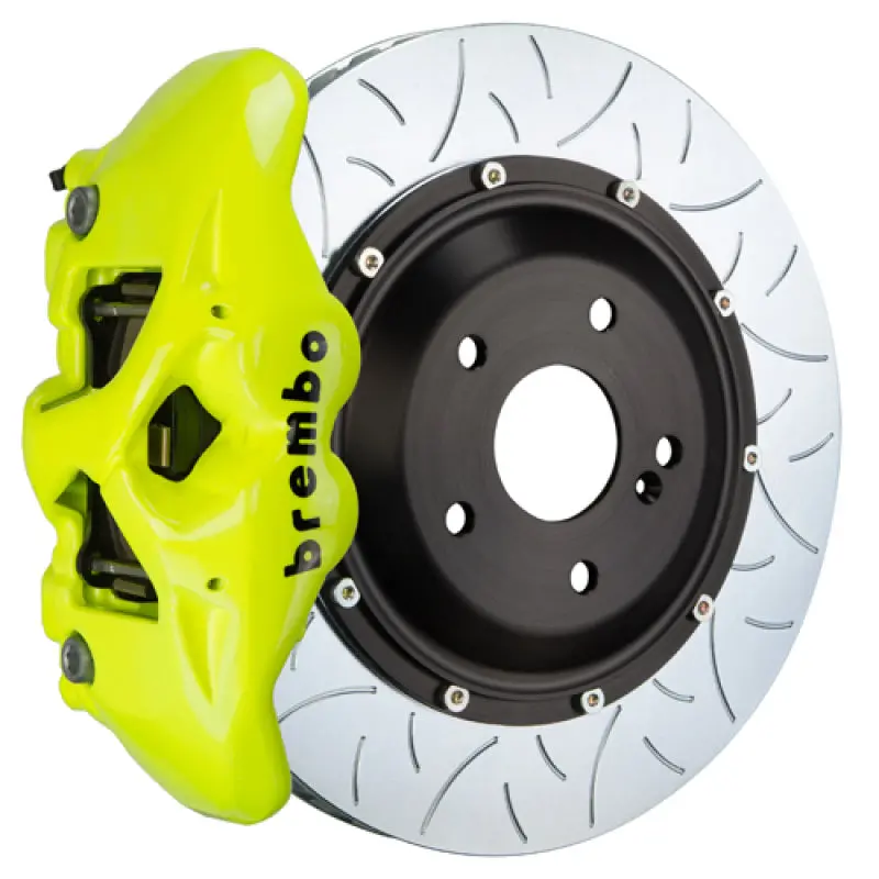 Brembo 18+ Model 3 Awd/Rwd Front Gt Bbk 6 Piston Cast 380X34 2Pc Rotor Slotted Type3- Fluo. Yellow 1