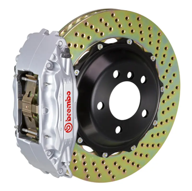 Brembo Front Big Brake Kit For 2005–2011 Porsche 997 Carrera 2/S & Gts – 6-Piston Calipers, 355X32 Mm Drilled Two-Piece Rotors (Silver Finish) 1