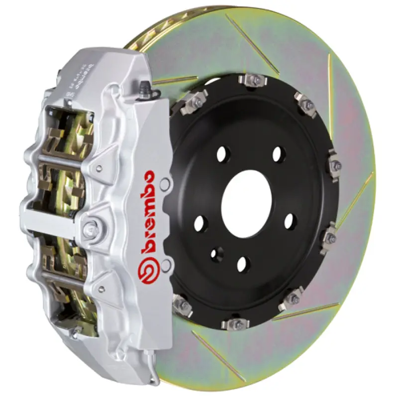 Brembo Front Gt Brake Kit For 2005–2013 Range Rover Sport – 6-Piston Cast Calipers, 380X34Mm Two-Piece Slotted Rotors, Silver Coating 1