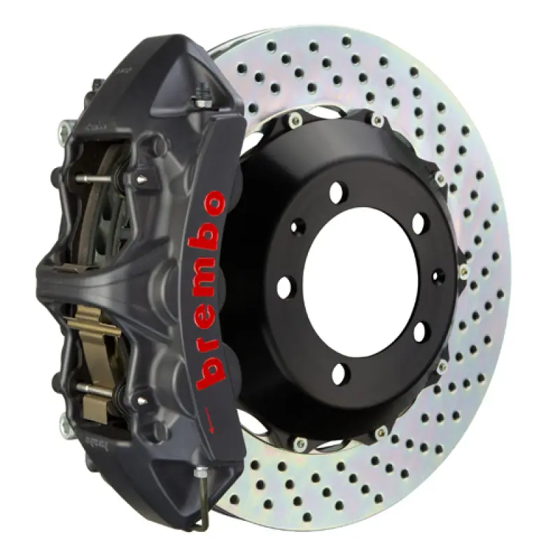 Brembo Front Gts Big Brake Kit For 2023+ Toyota Gr Corolla – 4-Piston Calipers, 355X32 Mm Drilled Two-Piece Rotors (Black Ha Finish) 1