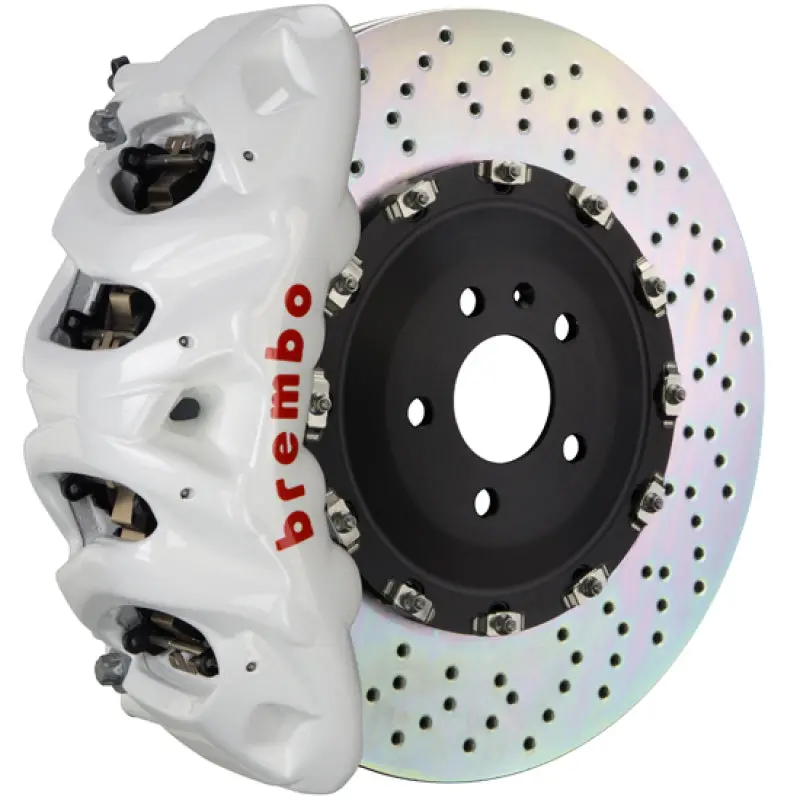 Brembo Gt Big Brake Kit For 2015–2020 Ford F-150 (Non-Raptor) – 8-Piston Calipers, 412X38Mm Two-Piece Drilled Rotors, White Finish 1
