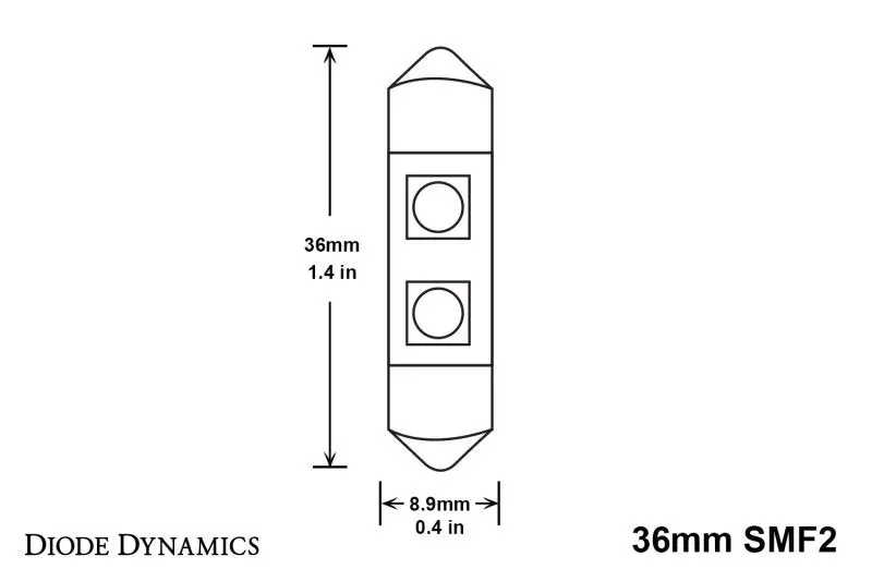 Diode Dynamics Smf2 36Mm Led Bulbs – Cool White, Dual-Function, Sold As Pair 2