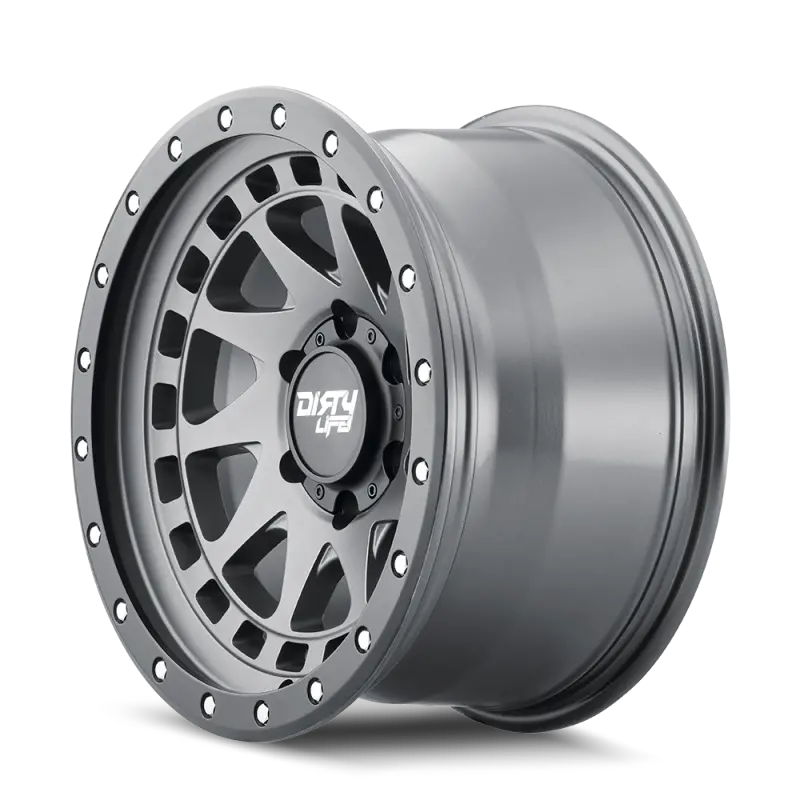 Dirty Life Enigma Pro Beadlock Wheel: 17X9", 5X127Mm, -12Mm Offset, 71.5Mm Hub Bore – Satin Graphite 1