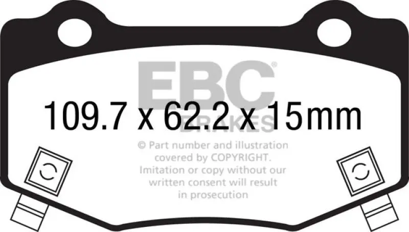 Ebc Redstuff Rear Brake Pads For 2016+ Cadillac Ats-V With 3.6L Twin-Turbo V6 1