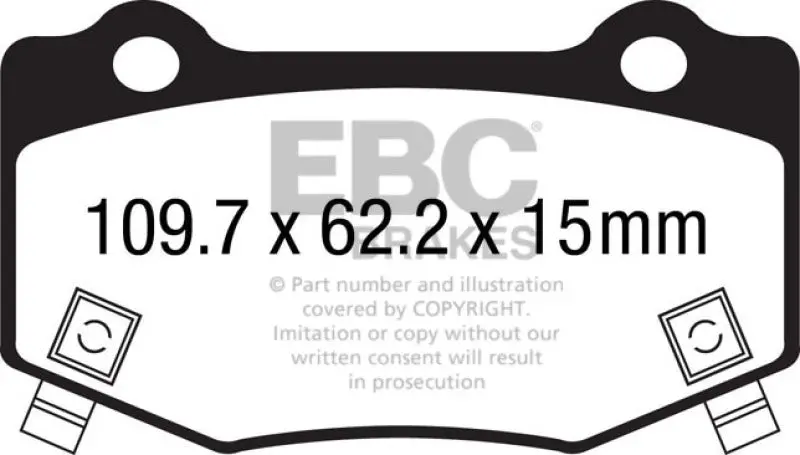 Ebc Redstuff Rear Brake Pads For 2016+ Cadillac Ats-V With 3.6L Twin-Turbo V6 2