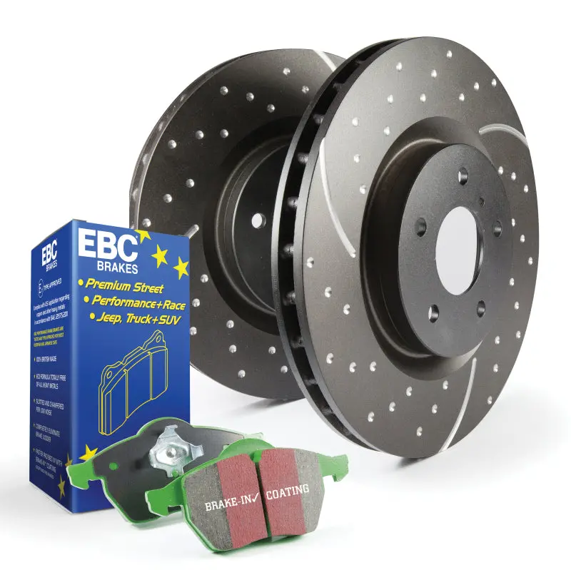 Ebc S10 Brake Kit: Greenstuff Street Pads + Gd Drilled & Slotted Rotors 1