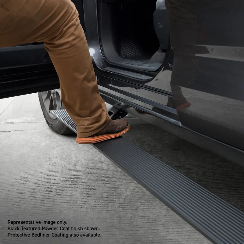 Go Rhino E-Board E1 Electric Running Boards For 2015–2022 Chevrolet Colorado Crew Cab – Bedliner-Coated 1