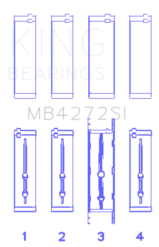 King Main Bearing Set For Holden Alloytec 175/190 Engines – Oversize +0.75Mm 1