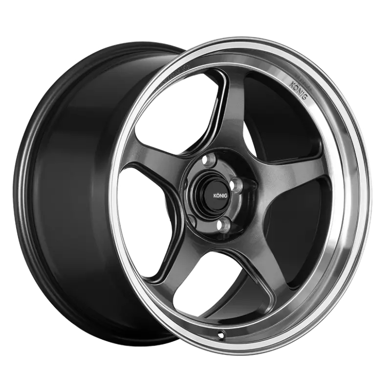 Konig Hyperspec 19X8.5A 5X114.3 Et42 Anthracite Metallic Wheel W/ Mirror Machined Lip (Knurled Bead) 1