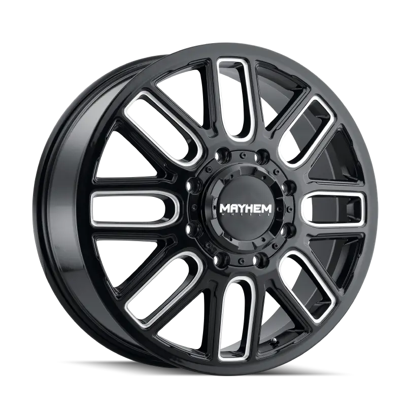 Mayhem 8107D Cogent Dually 20X8.25 / 8X200 Bp / 115Mm Offset / 142Mm Hub Black W/Milled Spokes Wheel 1