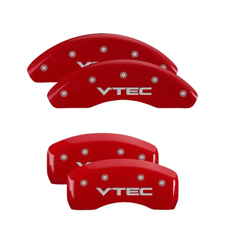 Mgp Engraved 4-Piston Caliper Covers — Front Pontiac / Rear Gxp Design, Red Finish With Silver Chrome Accents 2