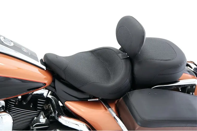 Mustang Solo Seat For Harley-Davidson Electra Glide, Road King, And Police Touring Models (1983–2021) – Textured Black With Dbr Finish 1