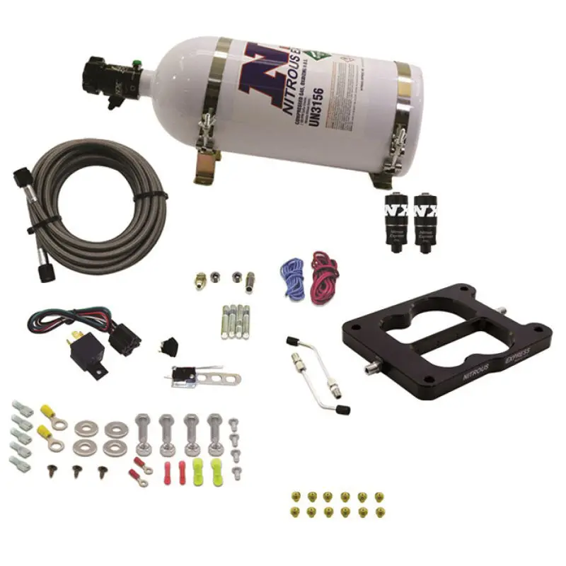 Nitrous Express Hitman Plus Spread-Bore Nitrous Kit For Q-Jet & Holley Carburetors (50–200 Hp) With 10-Lb Bottle 1