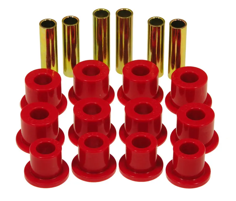 Prothane Front Suspension Bushing Kit – Red Polyurethane Spring & Shackle Inserts For 1974–1977 Jeep Cherokee (1.25" Od Main Eye) 1