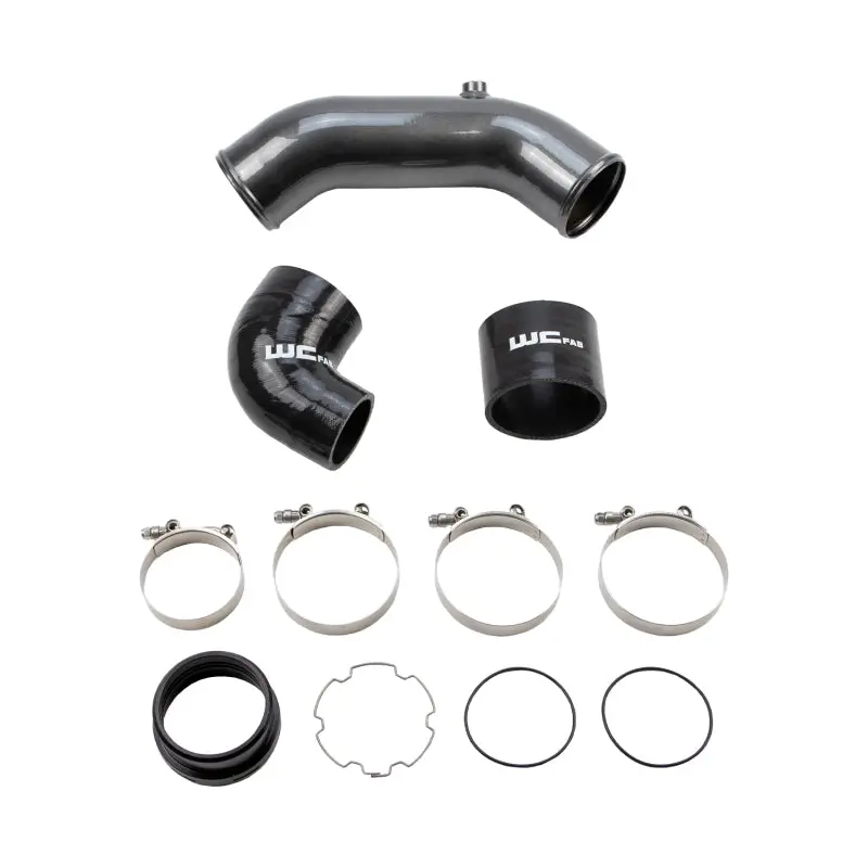 Wehrli Cold-Side Intercooler Pipe For 2017+ Ford 6.7L Power Stroke – 3.5" Diameter, Candy Teal Finish 1