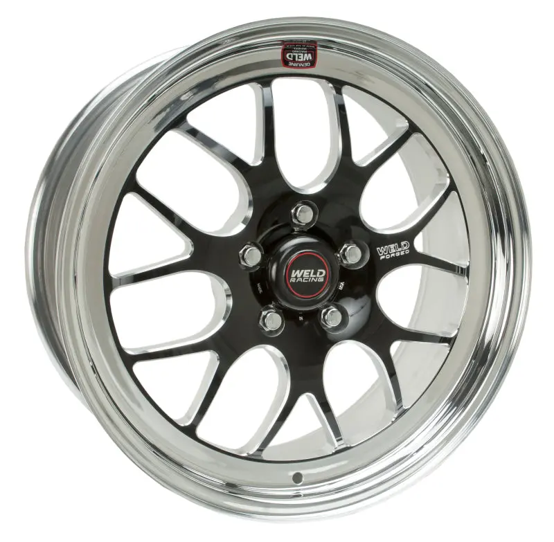 Weld S77 18X13 Black Forged Wheel – 5X4.5 Bolt Pattern, 5.7In Backspace, Medium Pad Finish 1