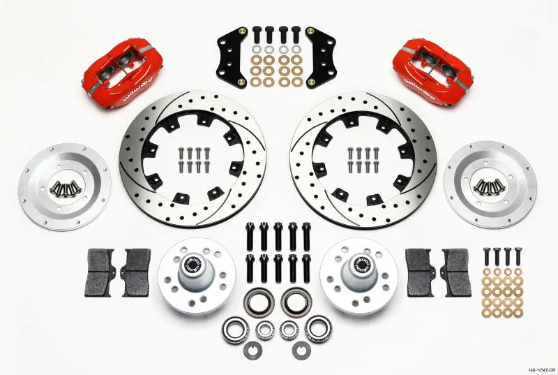 Wilwood Forged Dynalite Front Kit 12.19In Drill-Red Magnum Force Drop Spndle 1