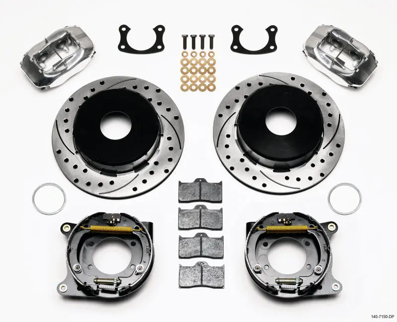 Wilwood Forged Dynalite Power Steering Big Brake Kit For Ford — 2.50" Offset, Drilled & Polished Currie Blank Rotors 1