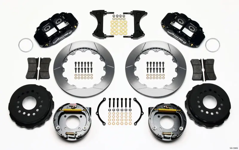 Wilwood Narrow Superlite 4R Rear P-Brk Kit 12.88In Chevy 12 Bolt-Spec 3.15In Brng Front Mt 1