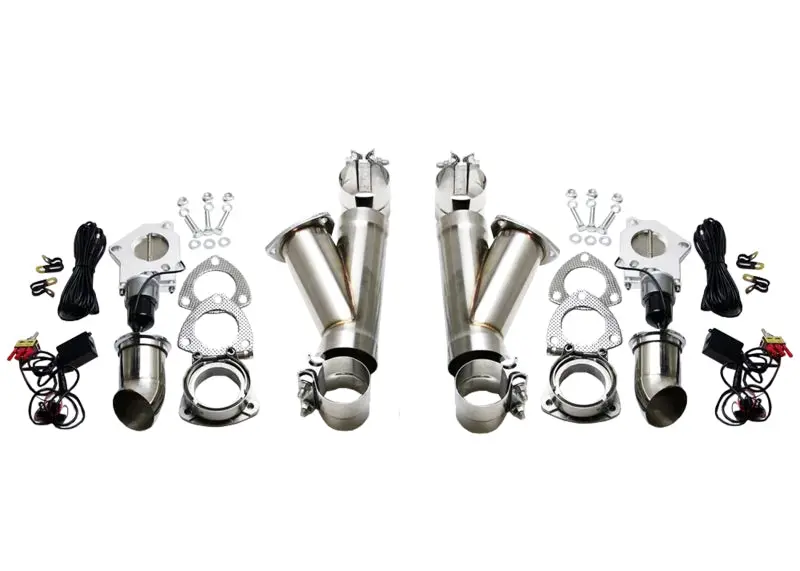 Granatelli Dual Exhaust Cutout System – 2.5" Aluminized Mild Steel, Electronic Control, Slip-Fit & Band Clamp Design 2