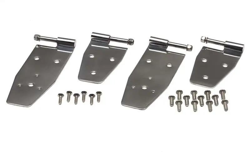Kentrol Polished Silver Hardtop Door Hinge Set For 1994–1995 Jeep Wrangler Yj 1