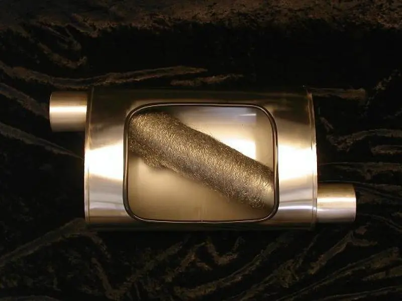 Stainless Works 2.25" Center-Inlet/Center-Outlet Muffler – 5" X 9" Dimensions 1